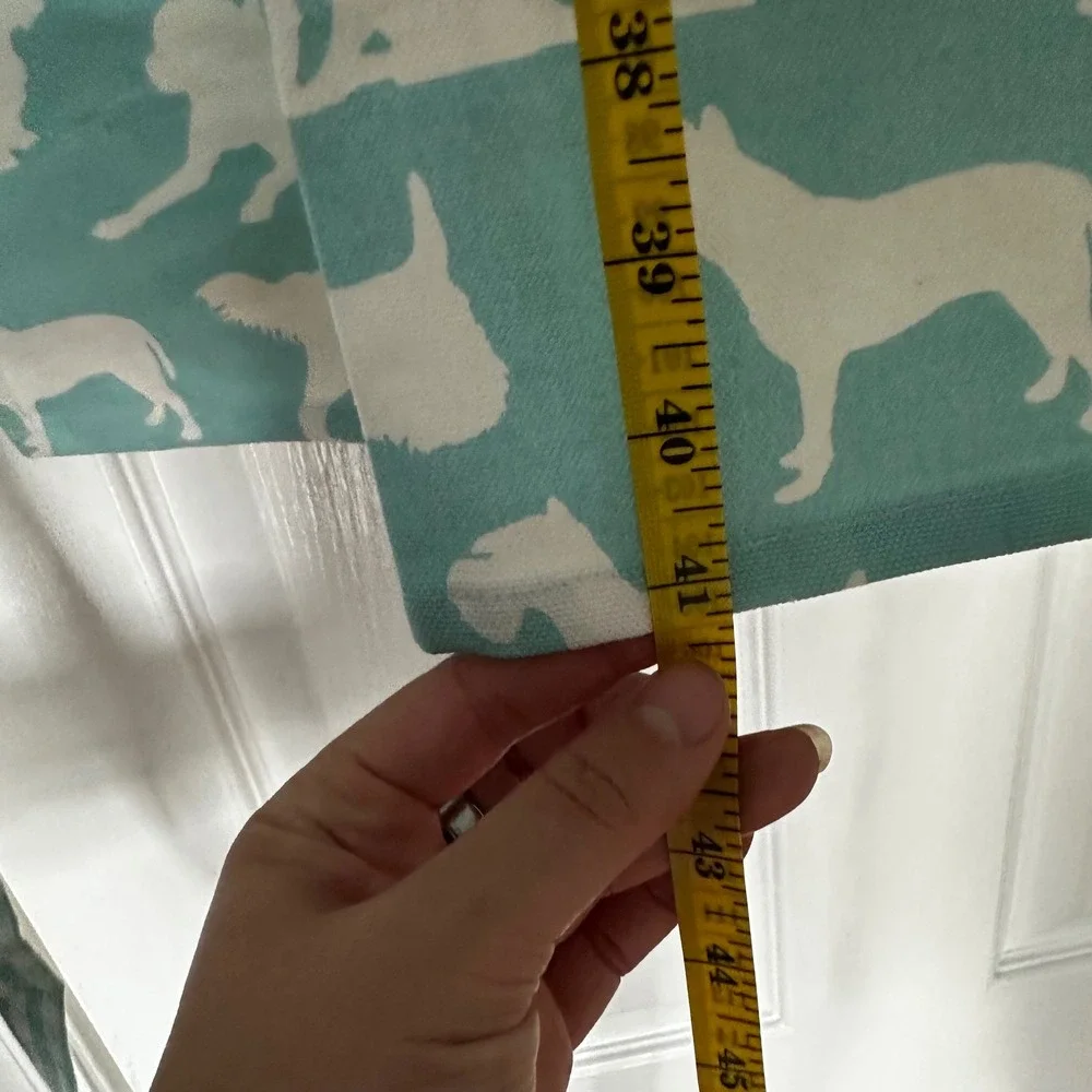 DII Dog Print Kitchen Apron Teal White Adjustable Neck Pocket Baking‎ Cooking
